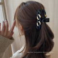 Korean Chain Matt Hair Claw Vertical Vintage Big Shark Clip for Women Girl Handmade Elegant Fashion Hair Pin Accessories